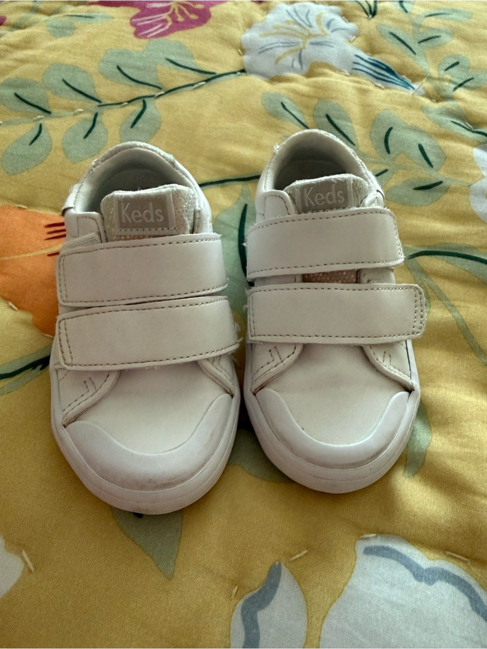 Keds Leather White Double Velcro Sneakers